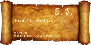 Buzás Vulfia névjegykártya